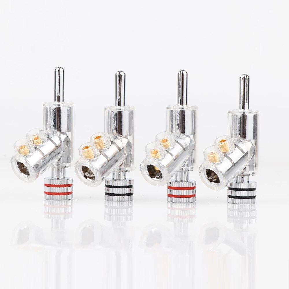 Hifi Vergulde Afsluitbare Luidsprekerkabel Banana Connector Banana Plug: Rhodium Plated