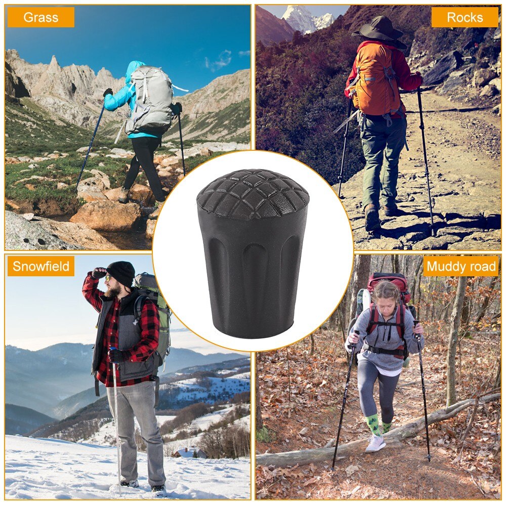 Vandringsstav nordisk gummikäpp klättra byte alpenstock promenadstavar skyddsmössa spets gummikorg snö sport