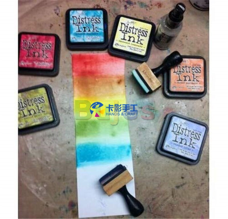 Ranger Tim Holtz Distress Ink Pad Kits, Mini Old Color Retro Stamp Pad Ink Pad 64 Colors School Office Supplies