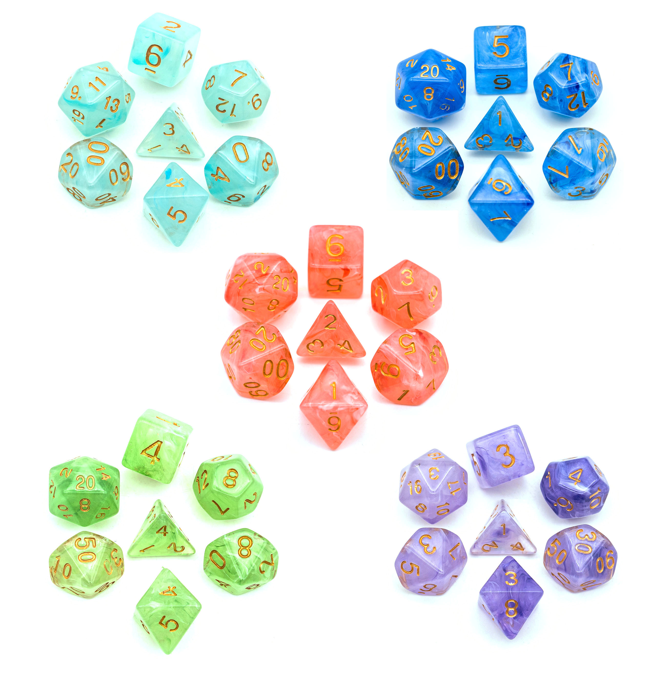 7 teile/satz D & D Würfel Transluzenten Wolken DND Würfel D4 D6 D8 D10 D % D12 D20 polyedrisch Spiele würfel einstellen für MTG RPG