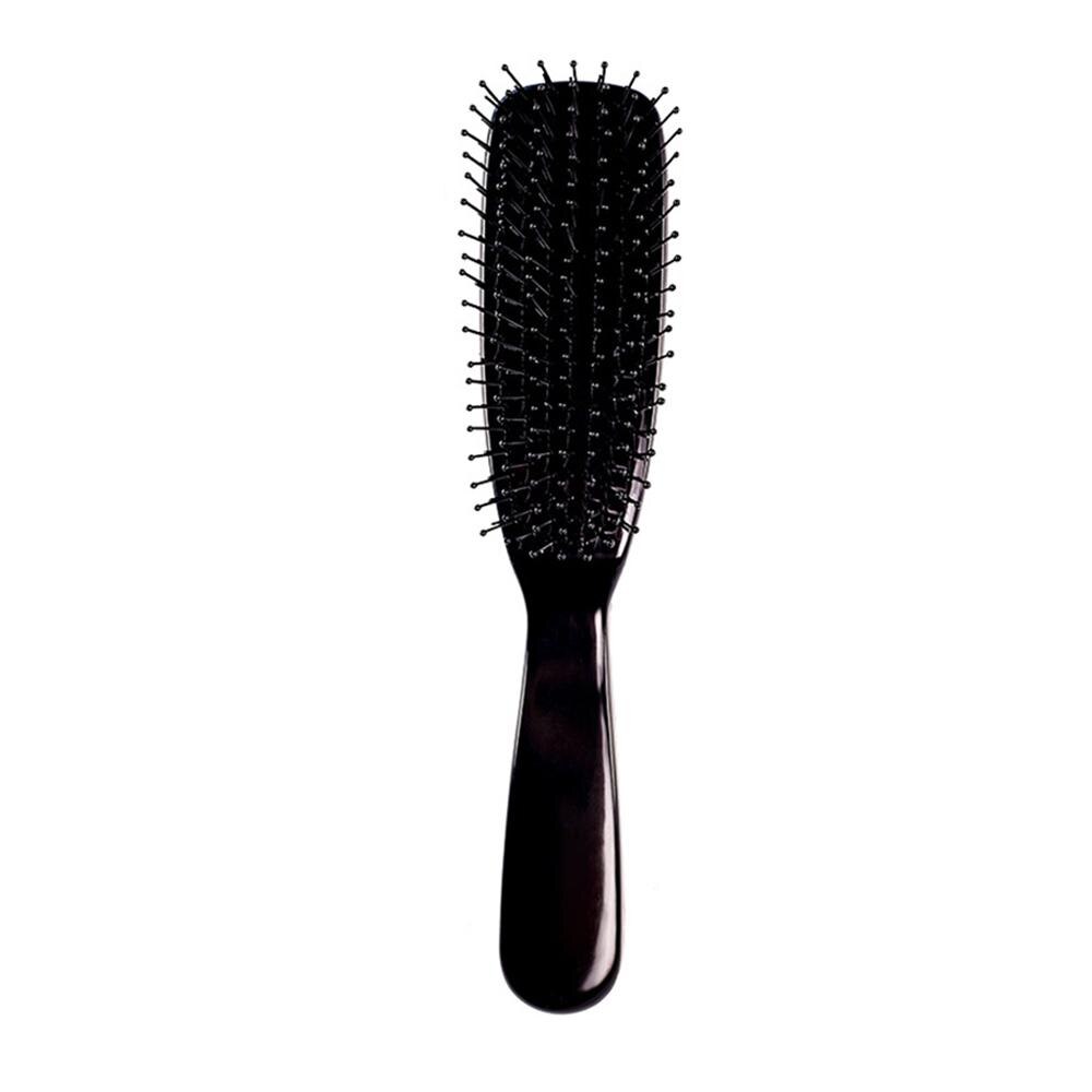 Vrouwen Mannen Detangling Hair Brush Bal Getipt Anti-Statische Massage Hoofdhuid Verminderen Kroezen Nylon Haren Kam Salon Styling Tool: Black