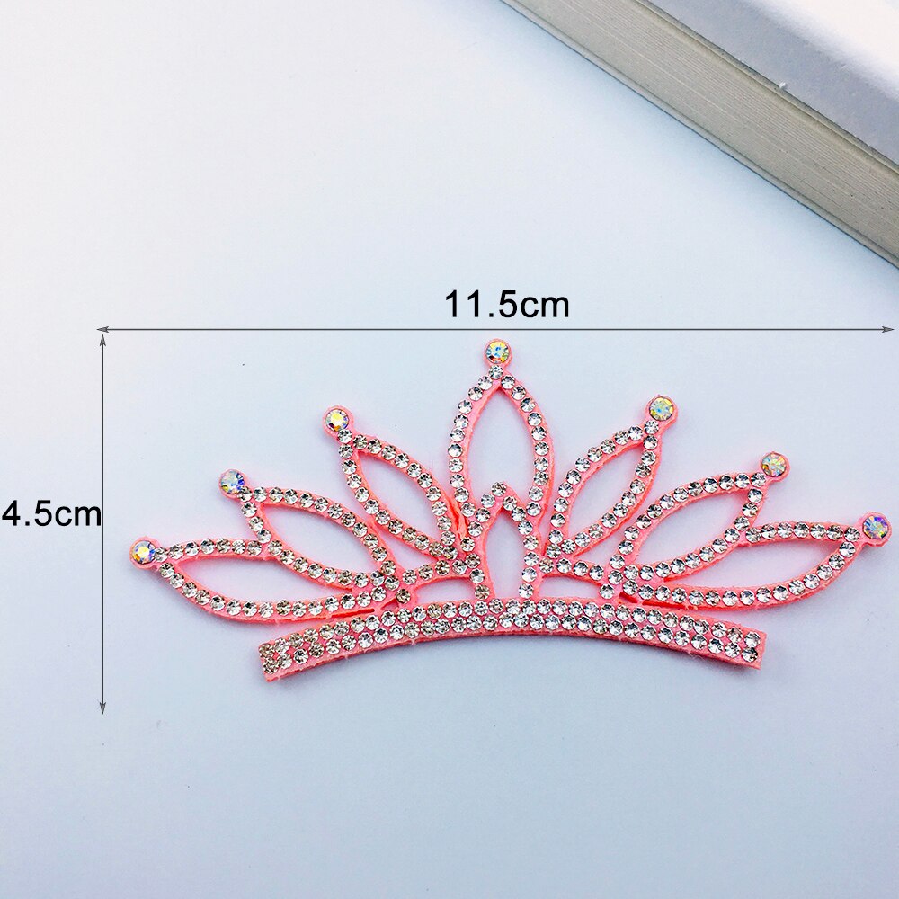 4 stuks kleurrijke, schattige prinsessen zilveren strass kroon applicatie doek voor knutselen/bruiloft/kleding decoratie patch diy accessoires: 4