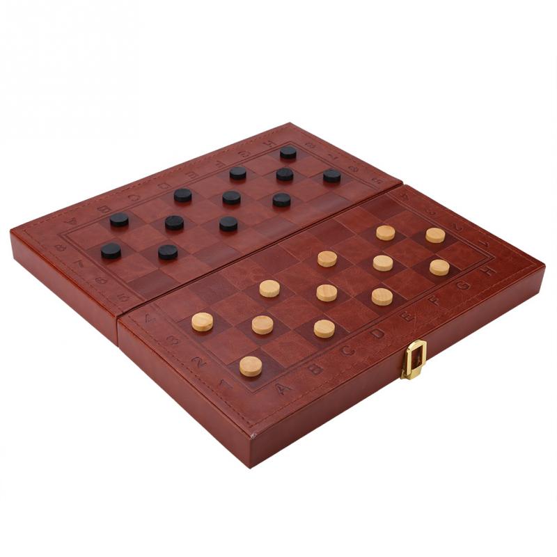 Klapp Tragbare Holz Internationalen Schach Spielzeug einstellen Brettspiel Sammlung tragbar Party Lustige Schach Brettspiel