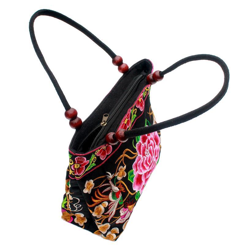 Original Ethnic Style Canvas Embroidered Women's Bag Handheld Small Bag Embroidery Handbags for Women