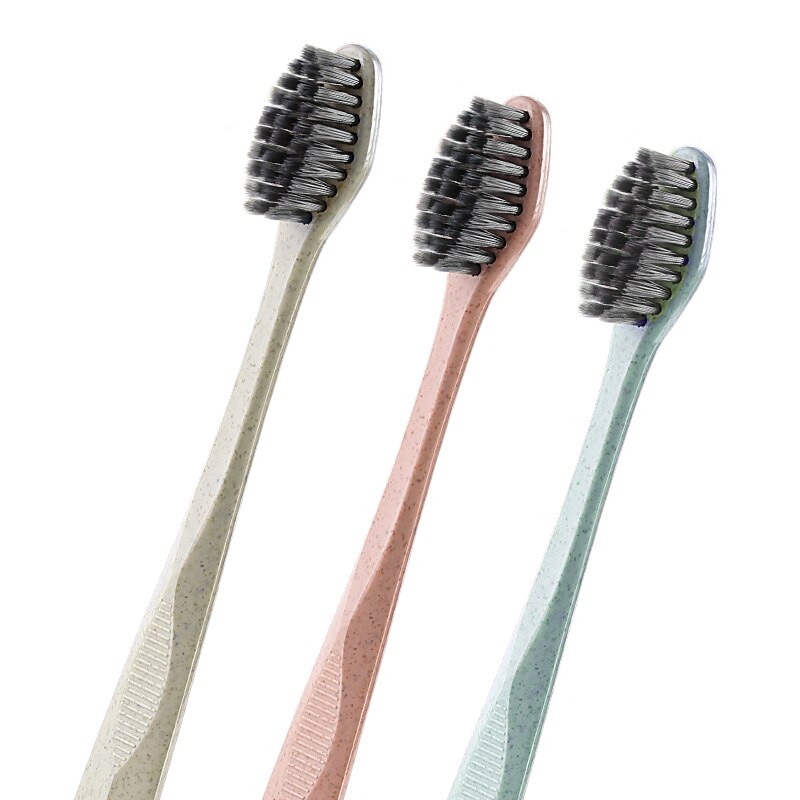 Kinepin Tarwe Stro Tandenborstel 6Pcs Tand Slim Tapered Tip Binchoutan Houtskool Haren Volwassen Teethbrush Tanden Borstel