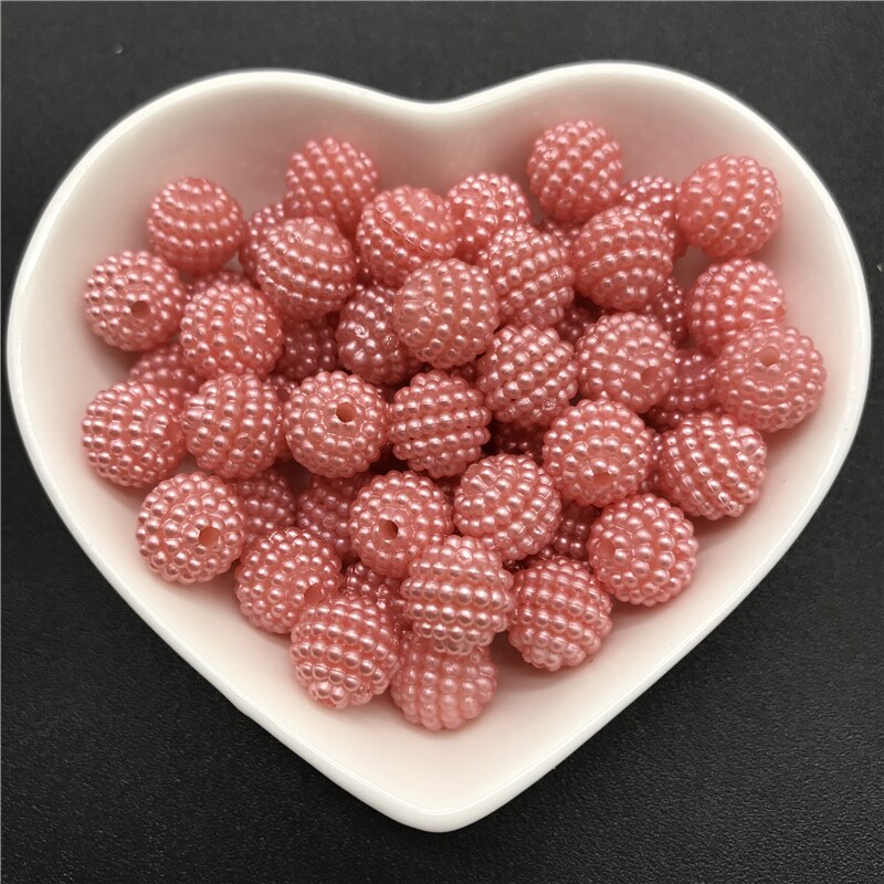 10mm 50pcs Acrylic Beads Bayberry Beads Round Loose Beads Fit Europe Beads For Jewelry Making DIY Accessories: 09