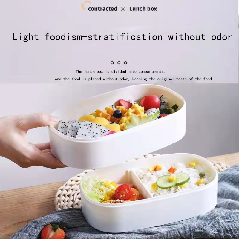 Lunch Box For Kids Lunch Box Bento Box for Student Office Worker Double-layer Microwave Heat Food Storage Containerланч бокс
