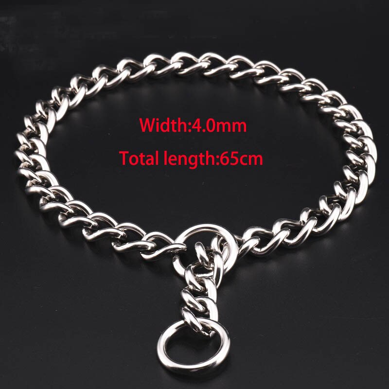 Heavy Duty Pet Collar 304 Stainless Steel P Chain for Dogs Training Choke Collars for Large Dogs French Bulldog German Shepherd: 4.0mmX65cm