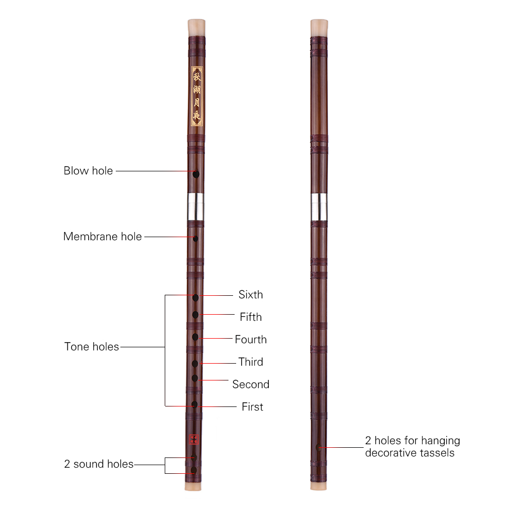 Flûte de bambou verticale chinoise enfichable Dizi Instrument de bois Musical traditionnel fait à la main C Performance professionnelle clé