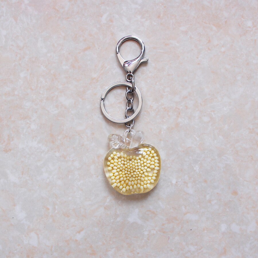 eins Acryl Apfel Anhänger Weihnachten Weihnachten Vorabend Kleine Sommer Obst Modellierung Keychain: Beige