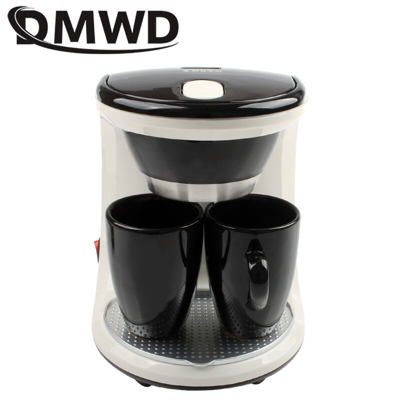 DMWD-Mini cafetière à égouttement électrique pour ménage, semi-automatique, cafetière américaine, Machine à café expresso 2 tasses, prise ue/US