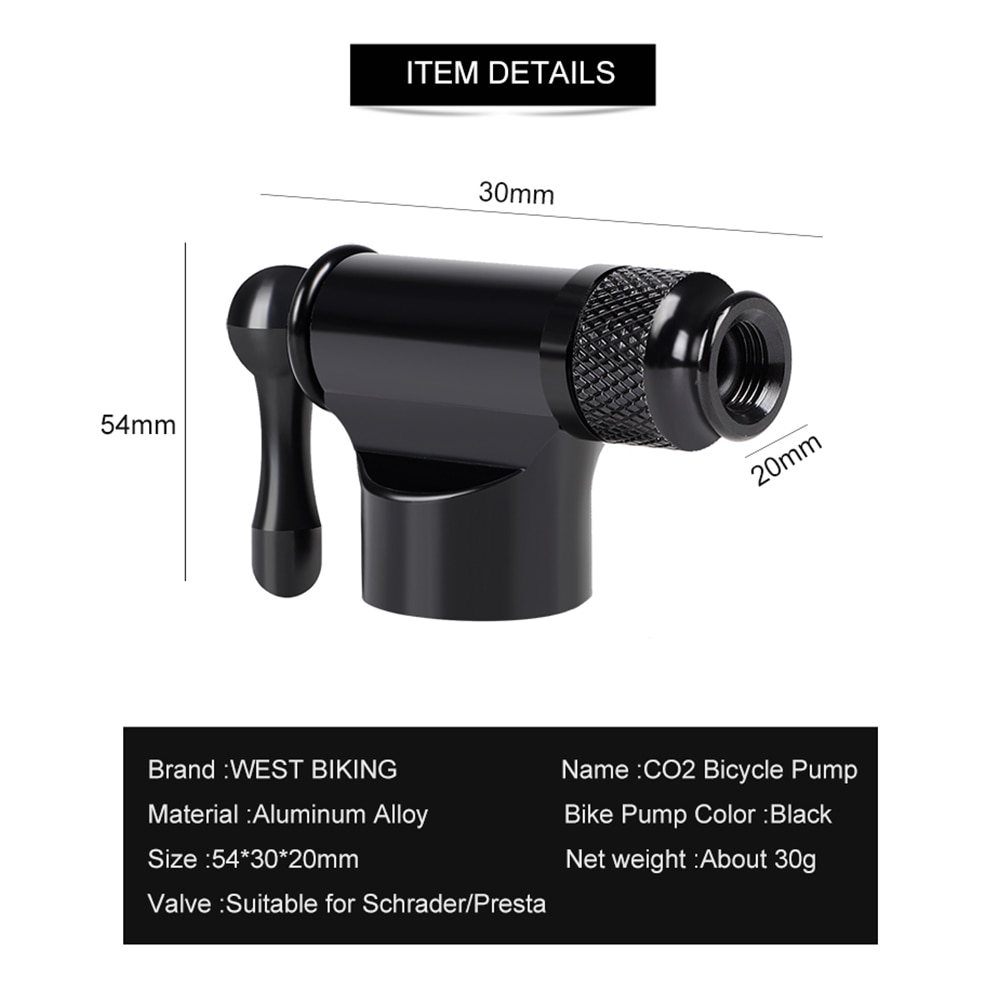 Portable Pistolet CO2 Mini Bicycle Air Pump Aluminum Alloy MTB Road Bike CO2 Inflator Bicycle Accessories
