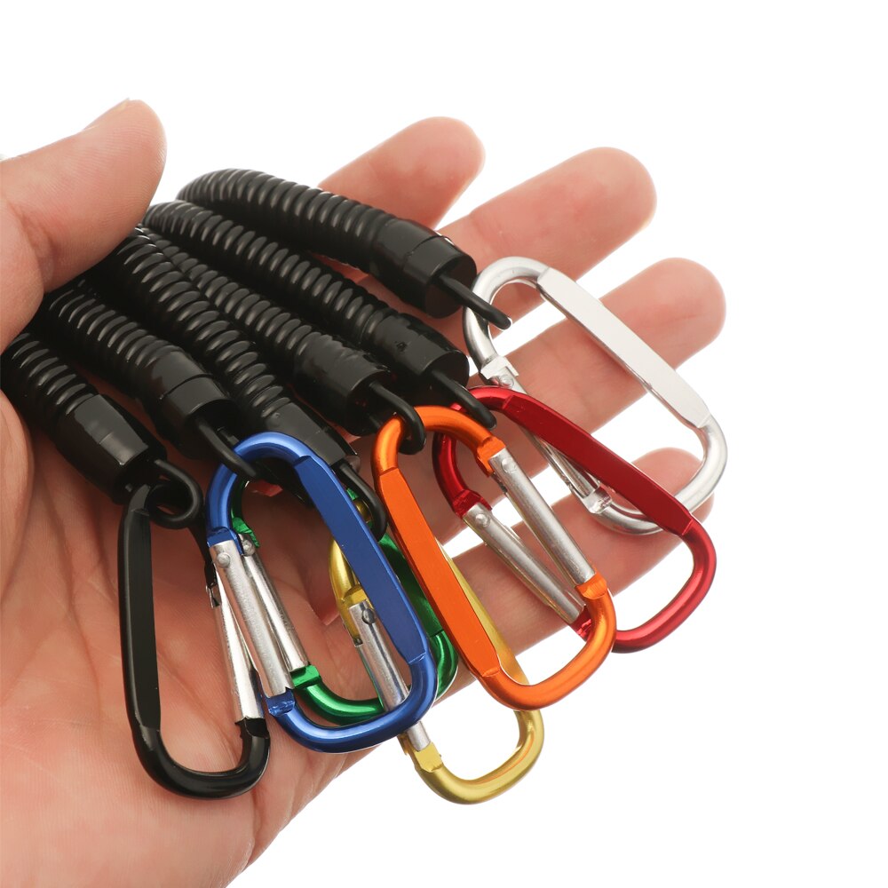 Uitschuifbare Beveiliging Sleutelhanger Houder Veiligheid Coil Karabijnhaak Touw Vissen Gereedschap Tangen Touwen Riemclip Haak Voor Camping Varen