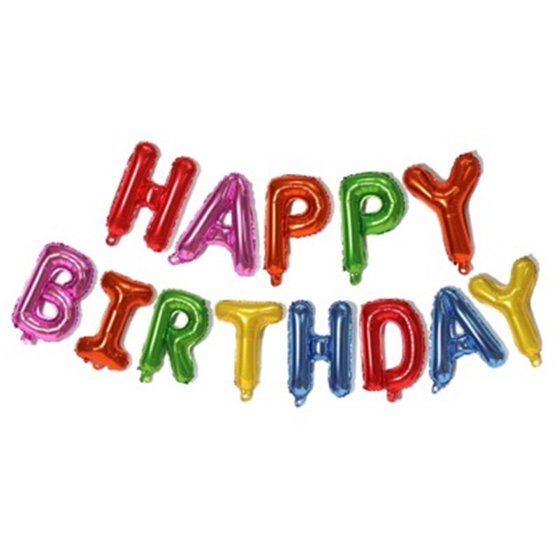 Lettres joyeux anniversaire feuille ballons enfants Adlut fête d'anniversaire décoration Alphabet Air Bolobs bébé douche fournitures 16 pouces: Multi