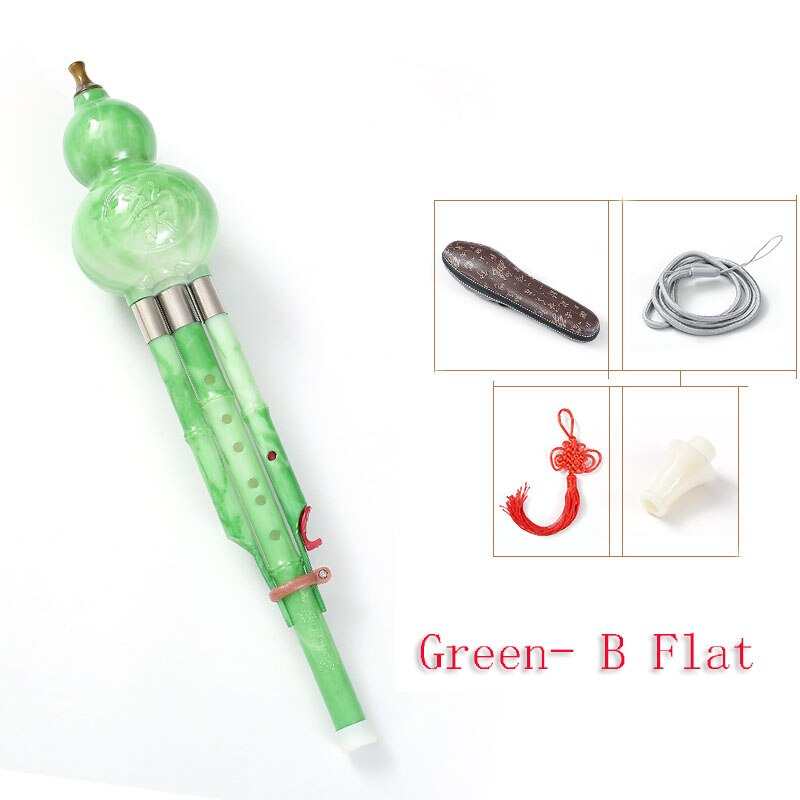 Chinese Handgemaakte Hulusi Zwarte Bamboe Kalebas Cucurbit Fluit Etnische Muziekinstrument Sleutel Van C Met Case Voor Beginner Muziek Liefhebbers: Green- B Flat