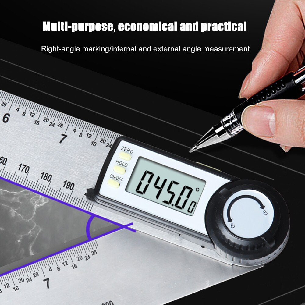 200mm Stainless Steel Digital Meter Angle Inclinometer Angle Digital Ruler Electron Goniometer Protractor Angle finder#38