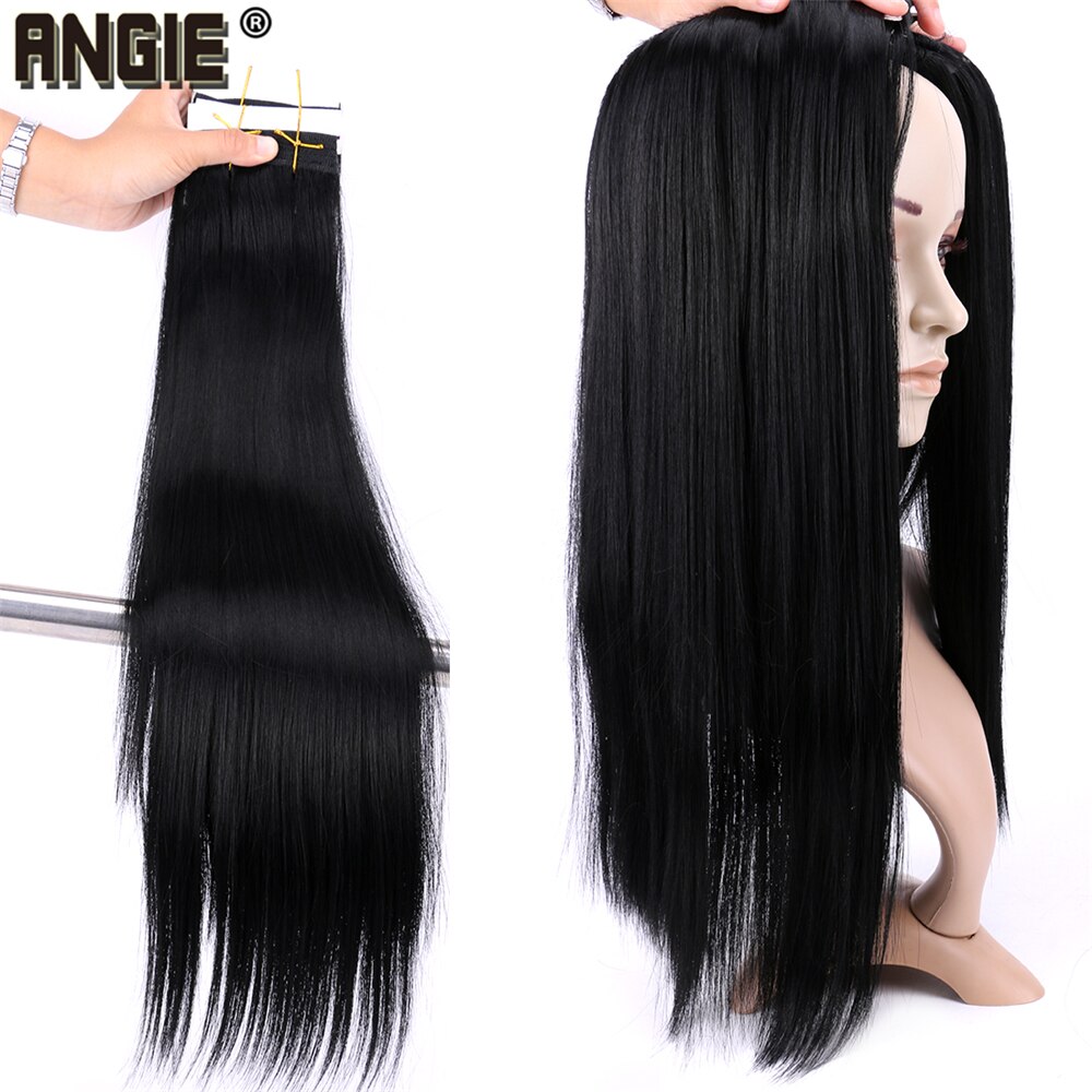 Kolor czarny 8-20 cal 100 gram/sztuk proste jedwabne włosy splot tanie cena syntetyczne doczepiane włosy