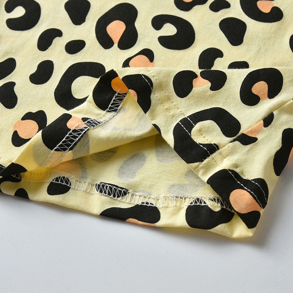Children's long-sleeved pajamas leopard print boys and girls leopard casual and comfortable pajamas set пижама детская 40*