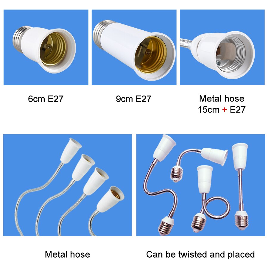 E27 zu E27 Verlängern Lampe Basis Lampe Halfter Konverter LED Licht Basis E27 Steckdose Verlängerung Adapter Schraube 6/9/15/20/30/35/60cm