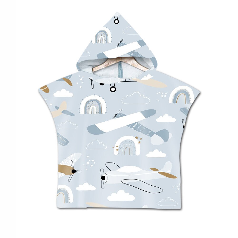 Microfiber Gedrukt Kids Strand Poncho Handdoek Outdoor Kind Wetsuit Veranderende Gewaden Met Mantel Quick Dry Hooded Badhanddoeken 60*80Cm: 19