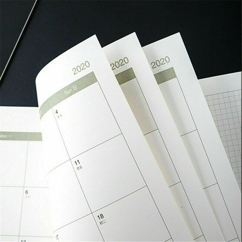 A4 Black Cover Calendar Notebook Agenda Organizer Weekly Monthly Planner Random Style Calendar Notebooks