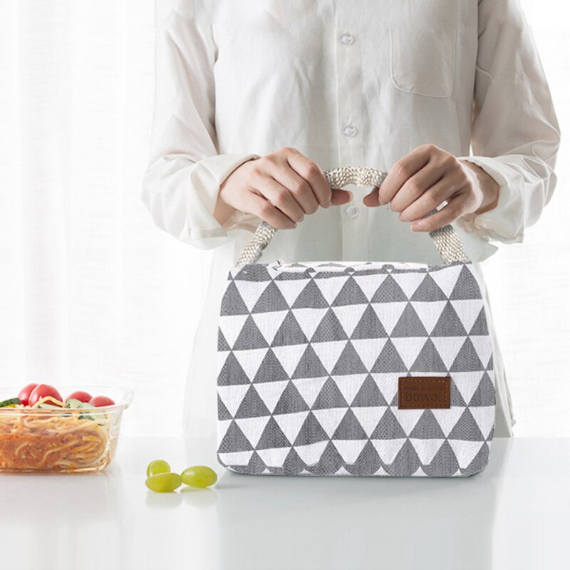 Draagbare Koeler Lunchbox Geïsoleerde Canvas Lunch Tas Thermische Voedsel Picknick Lunch Tassen Voor Vrouwen Kids