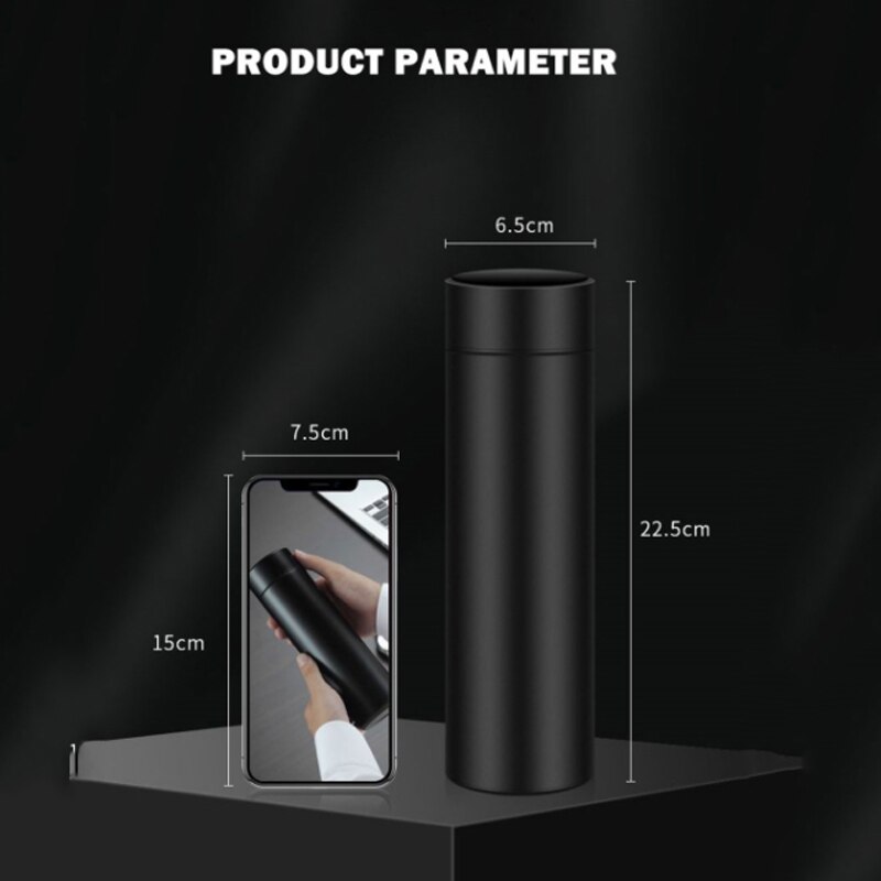 Temperature Intelligent Measurement Thermos 500ml Cup Bottle Touch Control LED Digital Display Coffee Cup Bottle Christmas
