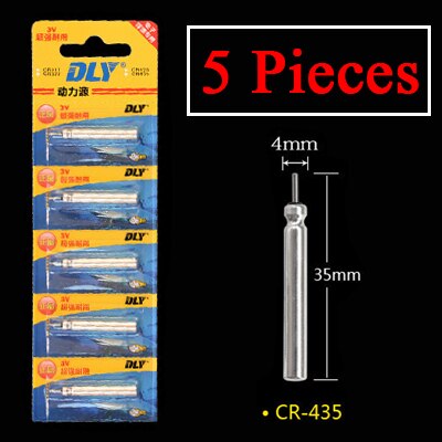 5 Stuks Night Fishing Lithium Pin Cellen Visserijvlotter Batterij CR425 CR322 CR435 CR311 Voor Vissen Float Mini Zaklamp Glowstick: 5PCS CR-435