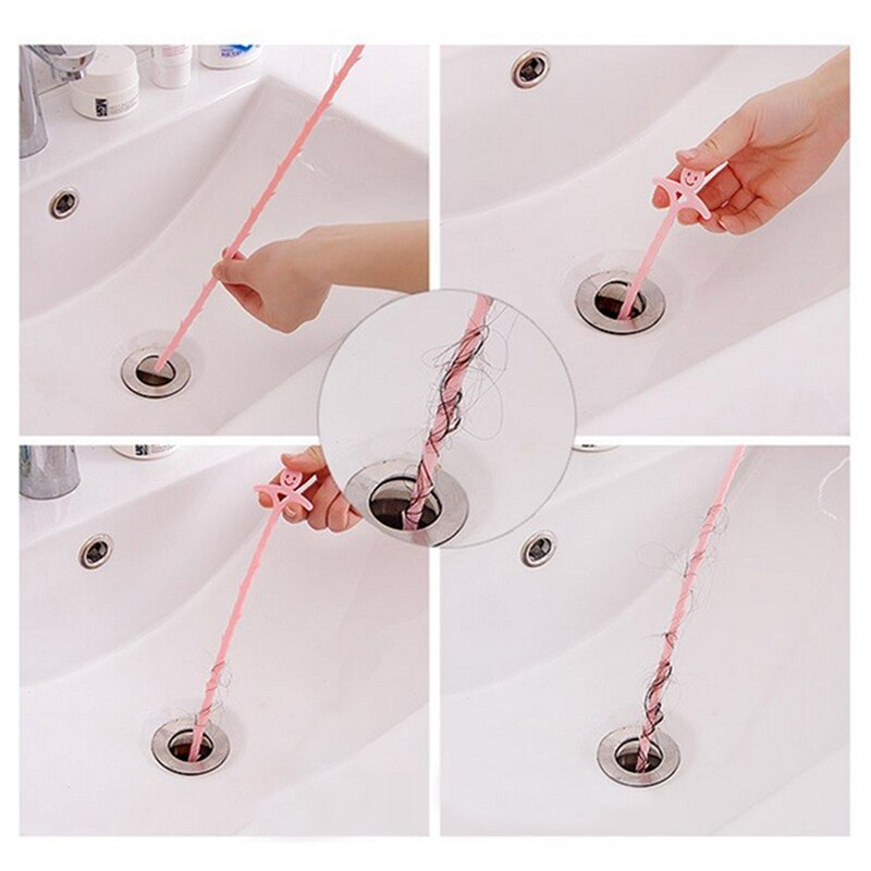 1pc badkamer keuken gootsteen afvoer ontstopper leiding ontharing douche toilet riool verstopping lange lijn 51cm plastic haken