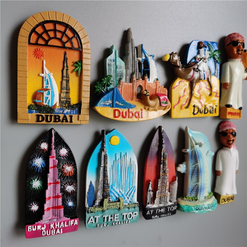 Dubai Toeristische Souvenirs Koelkast Magneten Khalifa-toren Saudi Arabië Koelkast Herdenkingsmunt Magneet Stickers Home Decoratie