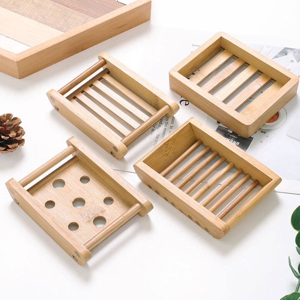 Platos de jabón de madera trapezoidal, caja de jabón de madera Natural, soporte de baño, cuidado ecológico para plato de ducha de baño