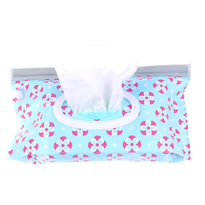 1PC Baby Wipes Box Wet Wipe Box Cleaning Wipes Carrying Bag Clamshell Snap Strap Wipe Container Case