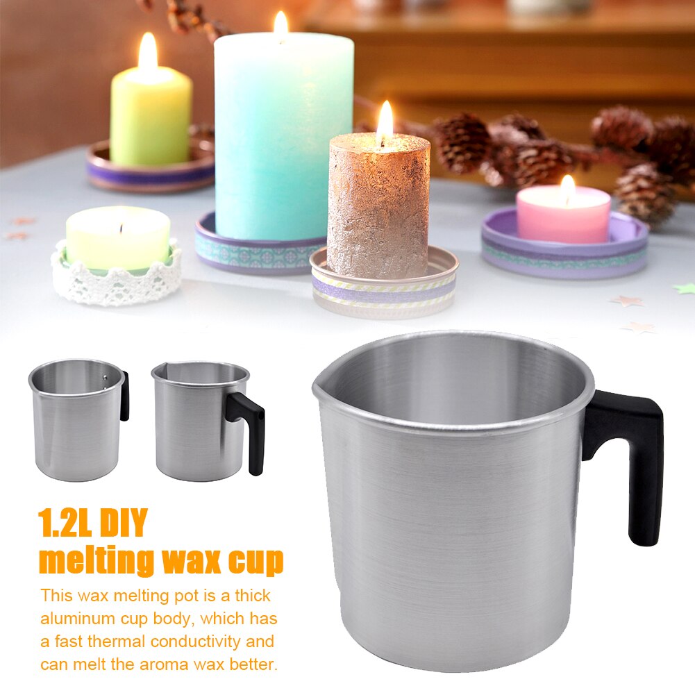 1.2L Met Handvat Wax Smelten Pot Gieten Pitcher Kaars Maken Makkelijk Schoon Jug Diy Zeep Ambachten Aluminium Keuken Chocolade Verwarming