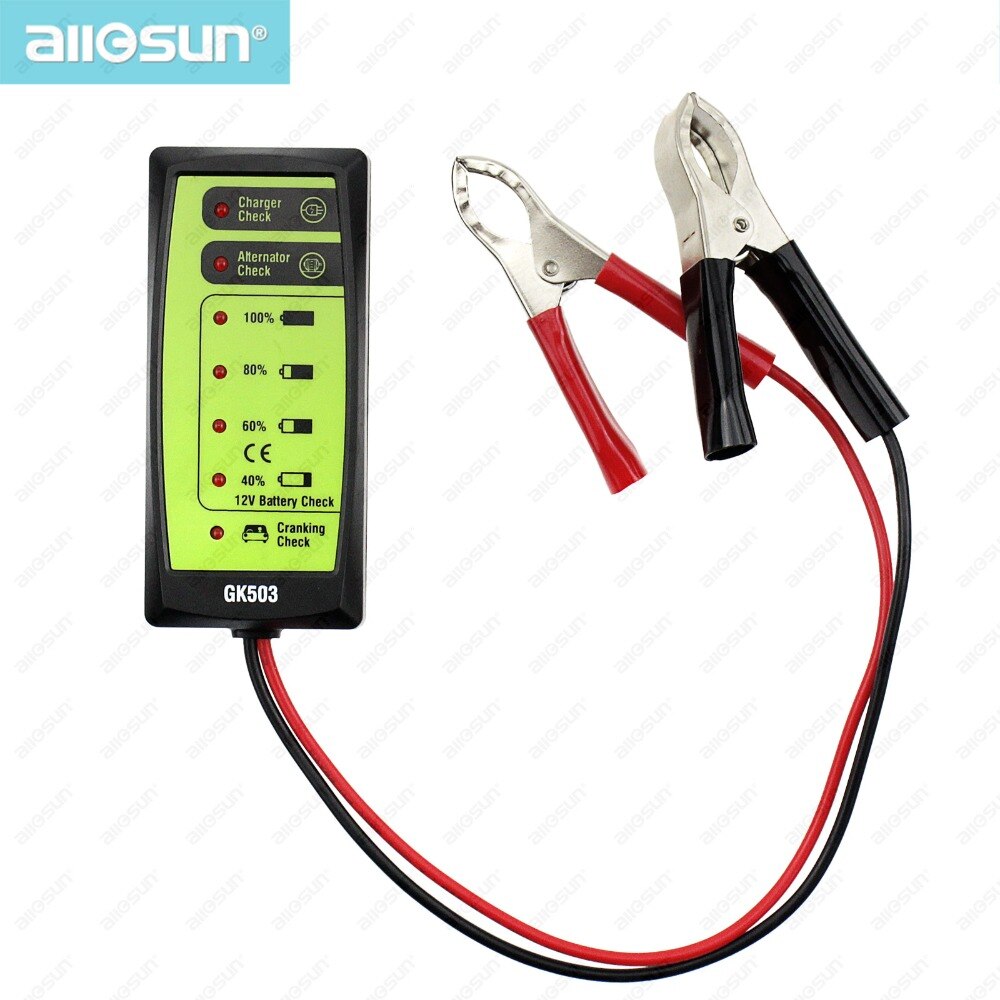 all-sun GK503 Mini 12V Automotive/ Car Battery Tester/ Alternator/ Cranking Check with 6-LED Display Easy to Use