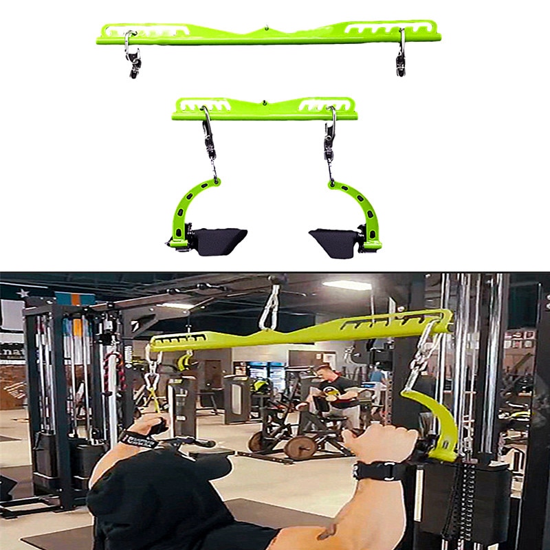 Fitness Lat Pull Down Bar Home Biceps Triceps Back Blaster Rowing Machine Workout Handle Gym High Low Pulley Cable Attachments