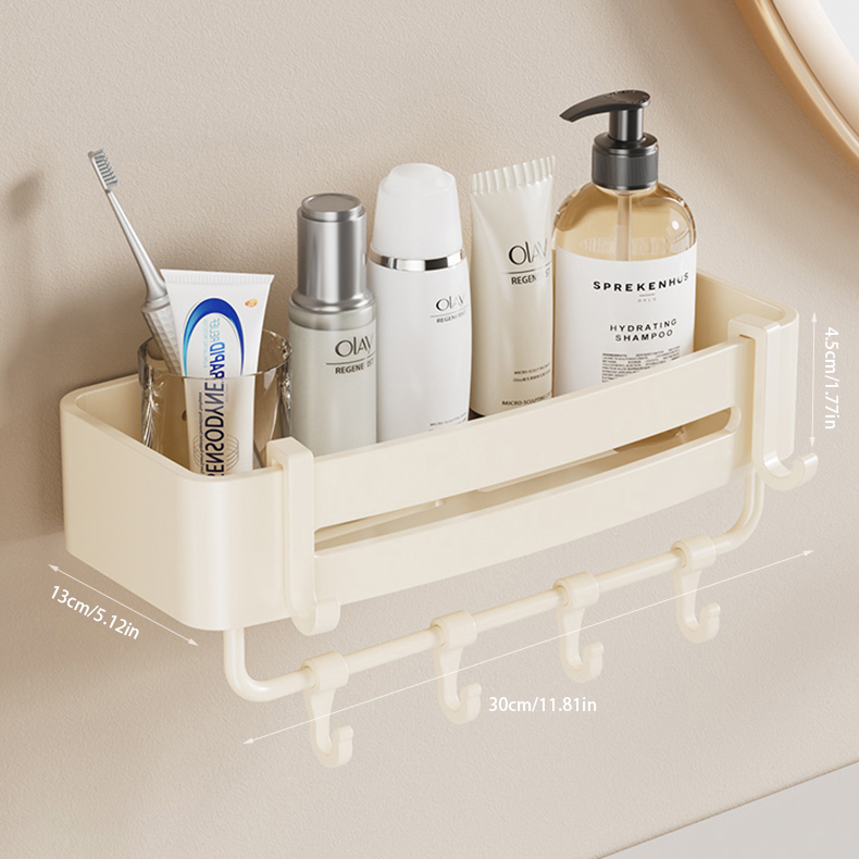 Wandgemonteerd shampoorek, doucheplank, organizer, opbergrek, 1/2/3-- laags shampoorek voor de badkamer.