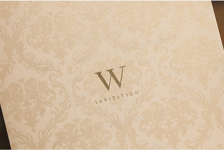 CW010, Classic Red Hollow Flowers Wedding Invitations Cards