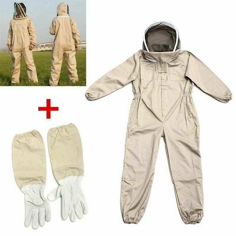 Ventilated Full Body Beekeeping Bee Keeping Suit With Leather Gloves