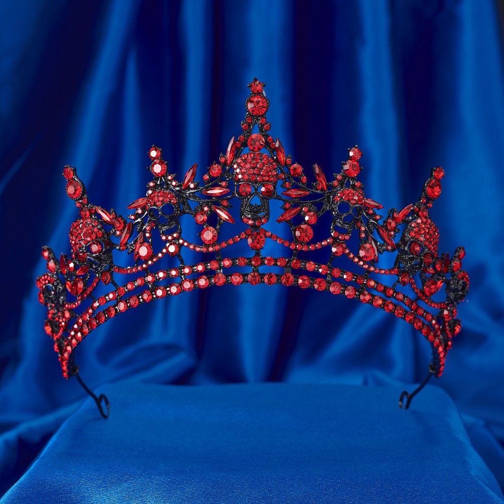Couronne de Tête de Mort Gothique en Plastique pour ixd'Halloween, Bandeau de Sauna, Sorcière, Noir, Mascotte, Pièce, Décorations, Dame