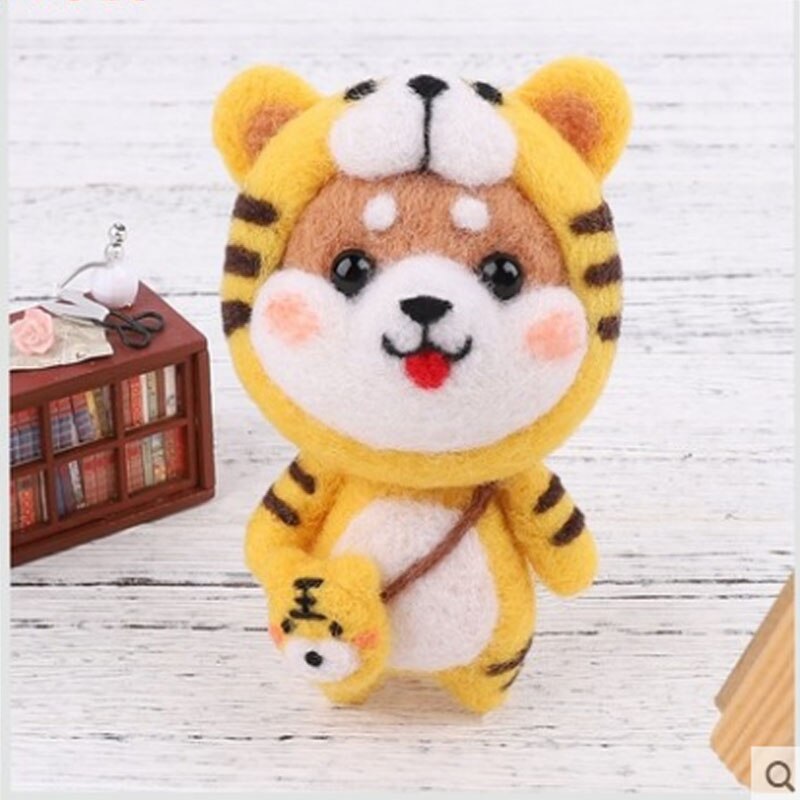 1 set wool for Felt DIY Package, needle felting, Shiba Inu Set animals, hand-made diy kits, you need to do it yourself
