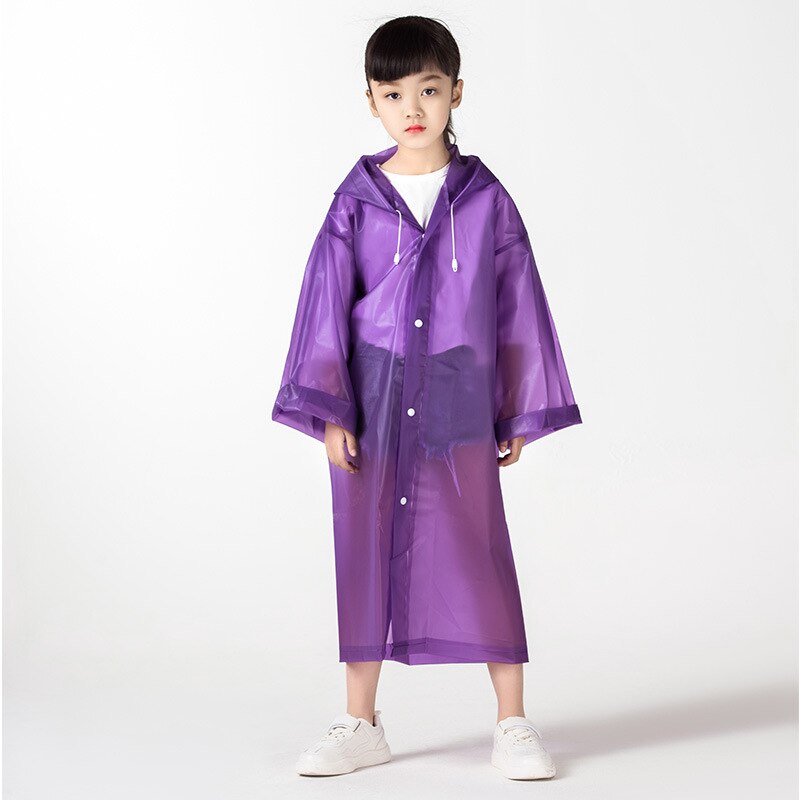 Casaco de chuva infantil translúcido em eva, peça única, poncho com capuz, equipamento para chuva infantil, para caminhada ao ar livre, ciclismo, atacadista, dropshipping