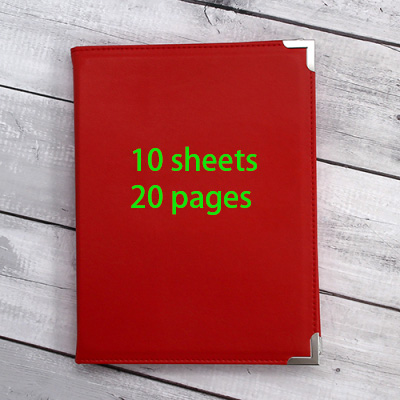 Beauty Salon Price List Folder Display Menu Book PU Leather Material: 10 sheets red