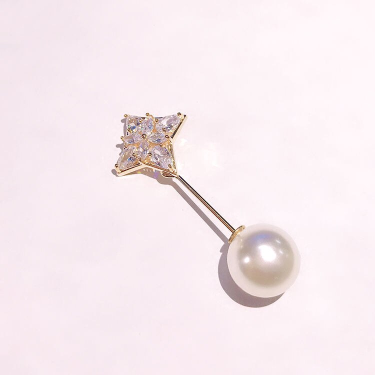 Big Beads Simulated Pearl Brooch Pin Dress Rhinestone Decoration Buckle Pin Jewelry Brooches For Men Women