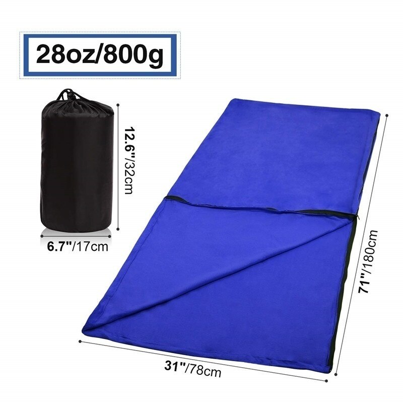 Fleece sovsäck liner reselakan camping sovsäck backpacking filt för resor, camping, vandring, utomhusaktiviteter