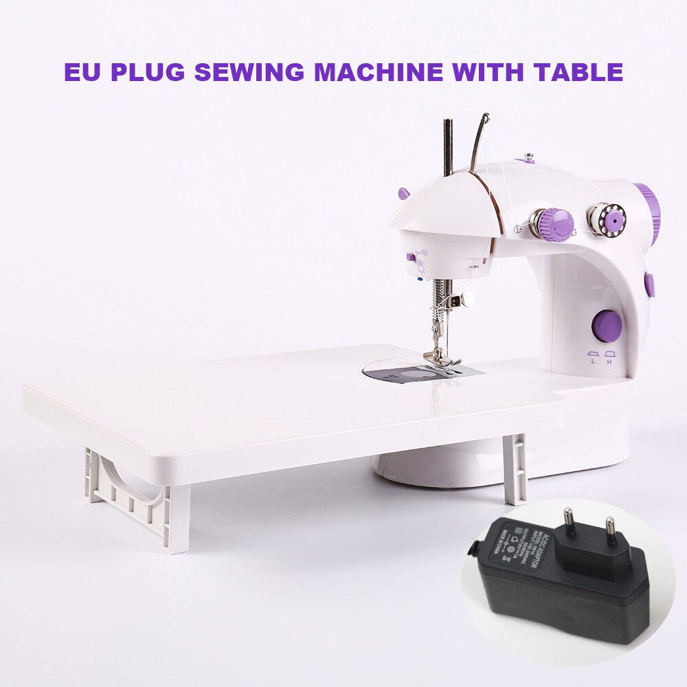 Mini pedal para máquina de costura, portátil, com luz noturna, cortador de linha reta e enrolamento automático: EU WITH TABLE