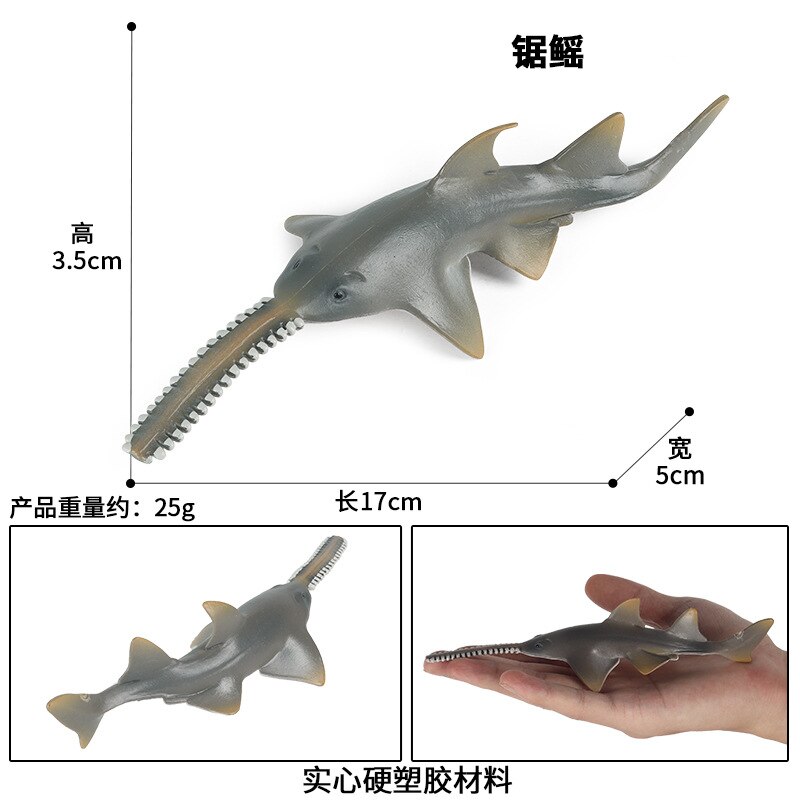 Ozean Quaddel Tiere Modell Figur Meer Leben Batfish Teufel Fisch Sawfish Aktion Zahl Aquarium Dekor Bildung freundlicher Spielzeug: Zjs-266