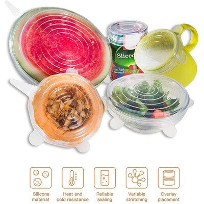 Couvercle alimentaire en Silicone, 12 pièces, rectangulaire, réutilisable, extensible, ajustable