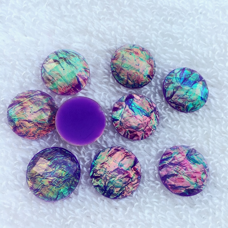 7 Achatperlen Oval 14mm - Naturstein Perlen Für Schmuck DIY, Flache Rückseite Schwarz