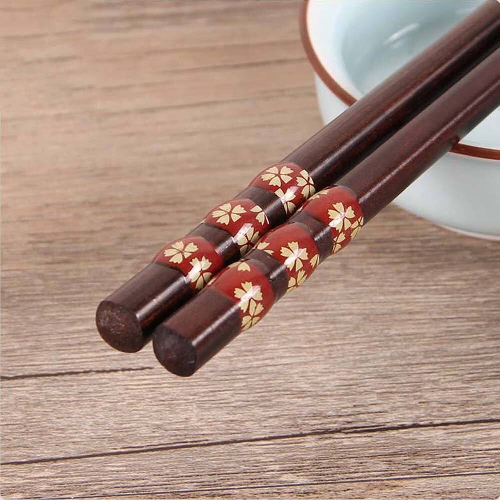 1 Pair Japanese Style Natural Wooden Chopsticks For Pattern Chopsticks Kitchen Tool Restaurant Reusable: F