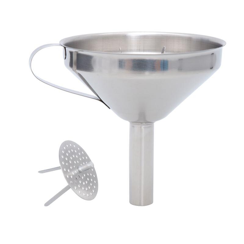 Kitchen Strainer Filter Funnel Stainless Steel Funnel Wall-Mounted Cooking Funnel No Magnetic Thickening Oil Funnel